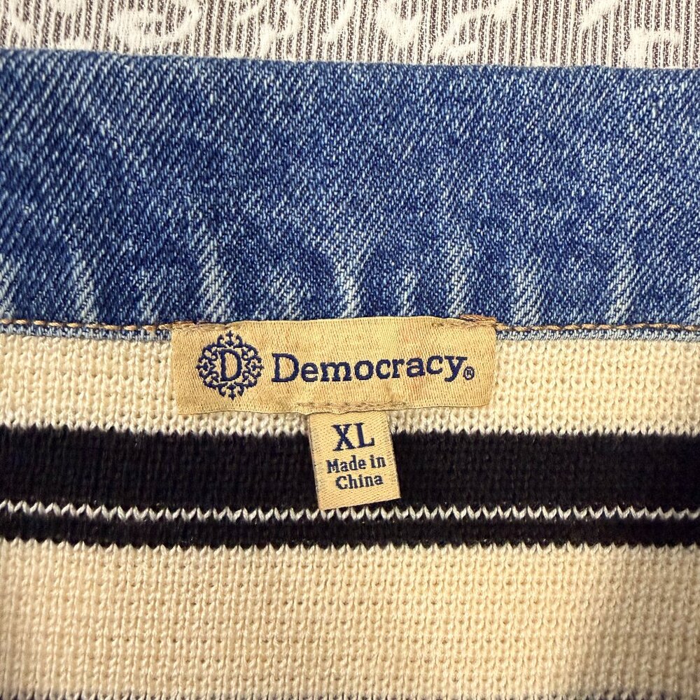 Democracy Striped Mixed Media Jacket - Size XL - Picture 5 of 10